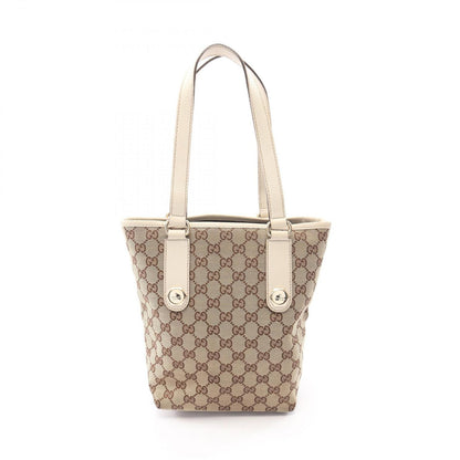 Gucci Tote Bag GG Canvas Beige Brown White