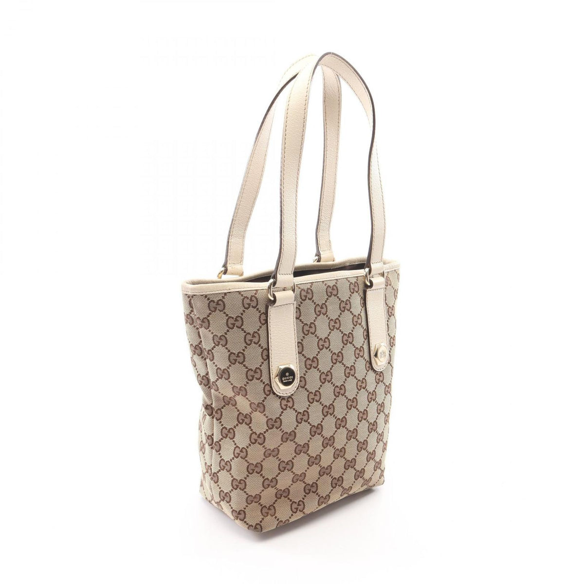 Gucci Tote Bag GG Canvas Beige Brown White — view 2