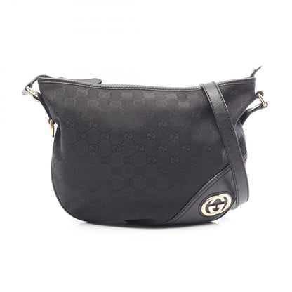 Gucci Shoulder Bag GG Canvas Black Sookie