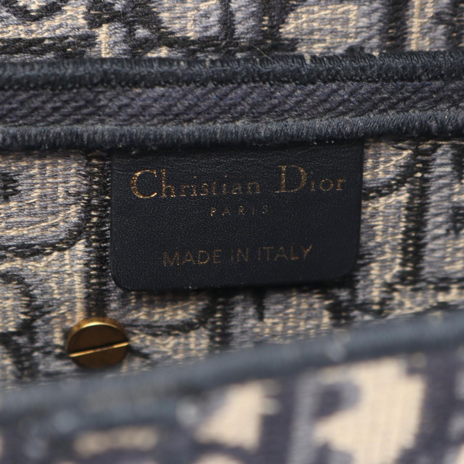 Dior Handbag Saddle Bag 2-Way Navy Ivory Canvas Oblique — view 4