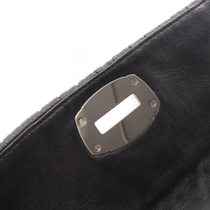 Miu Miu Shoulder Bag Nappa Crystal Matelasse 2-Way Black Leather — view 7