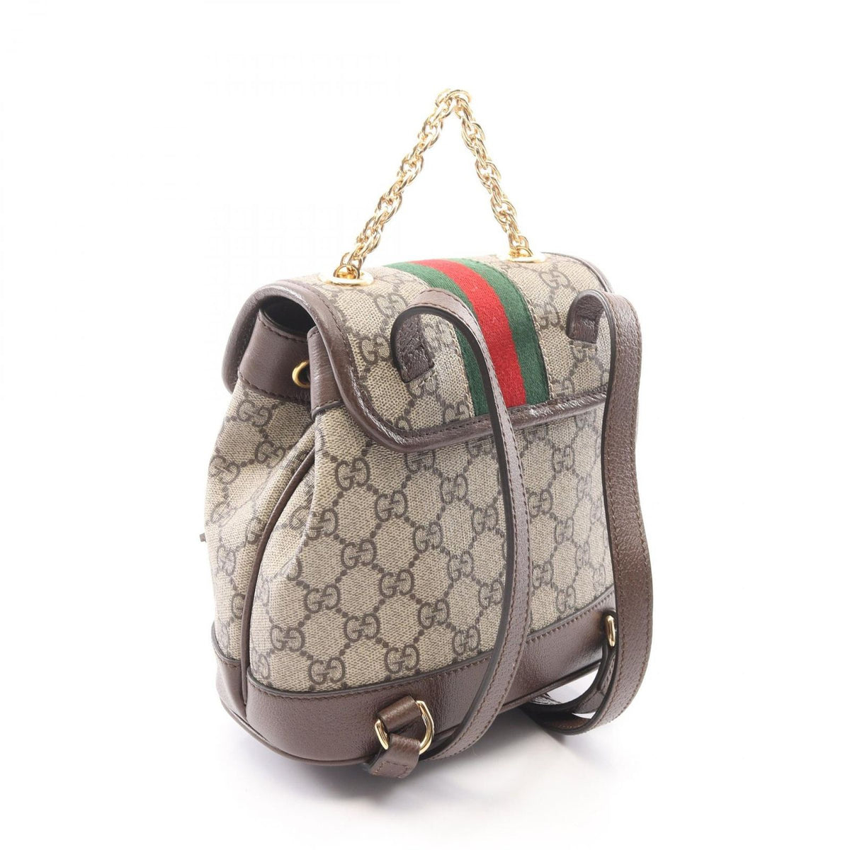 Gucci Backpack Ophidia Mini GG Supreme Beige Brown Green Canvas Leather — view 2