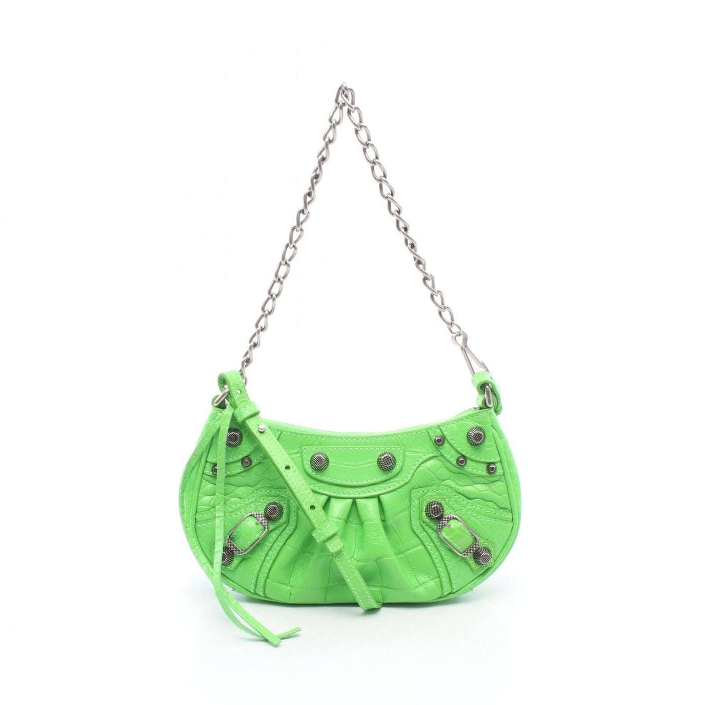 Balenciaga le Cagole Mini BB le Mini Light Green Leather Handbag
