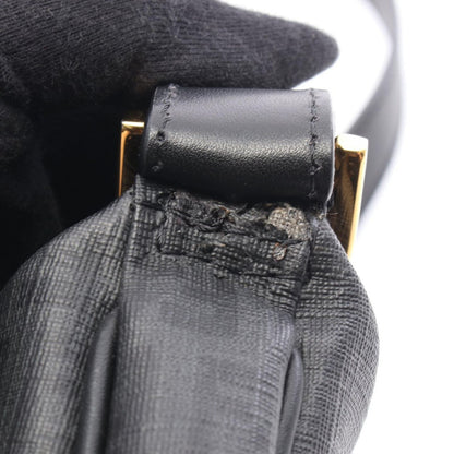 Fendi Shoulder Bag Zucchino Gray Black Canvas Leather — view 7