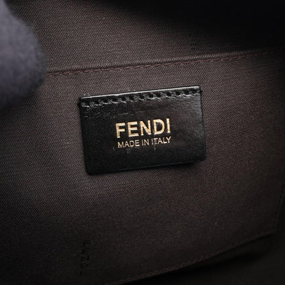 Fendi Shoulder Bag Zucchino Gray Black Canvas Leather — view 4