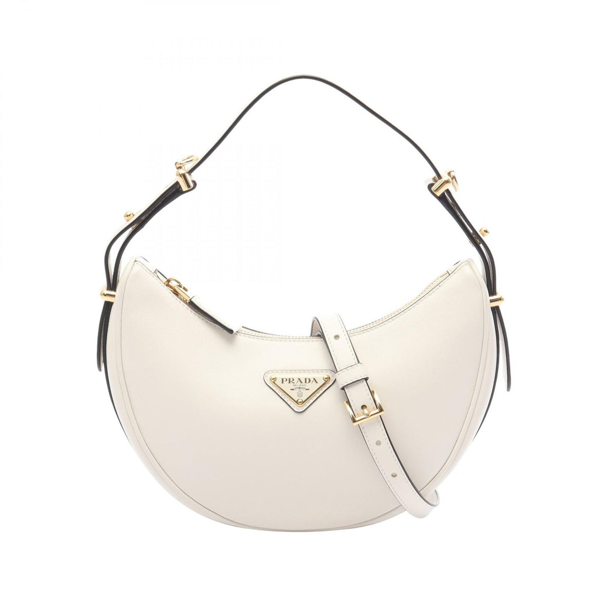 Prada Soft Calfskin Ake White Leather Ake Small Handbag