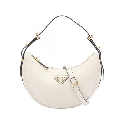 Prada Soft Calfskin Ake White Leather Ake Small Handbag