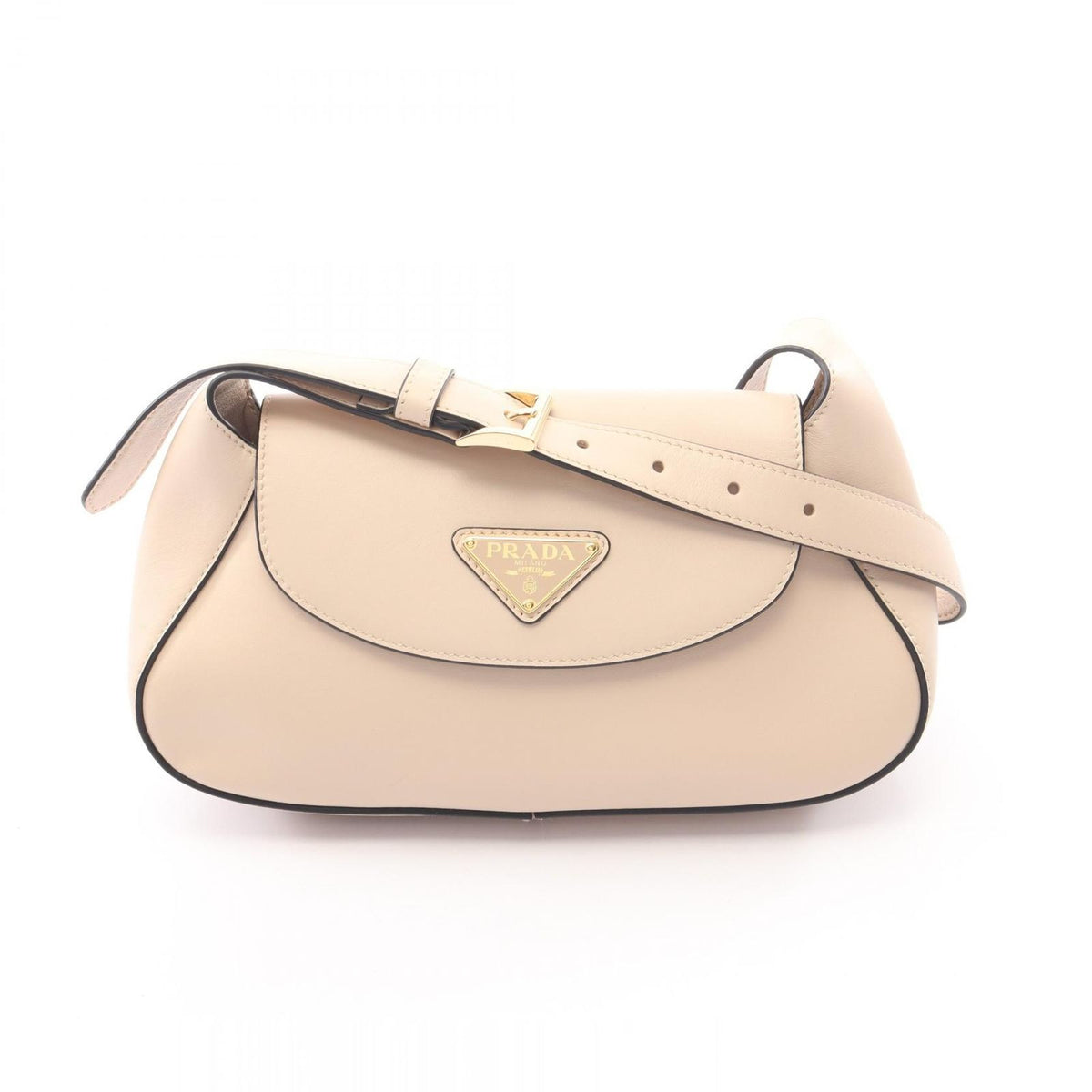 Prada Shoulder Bag Small Beige Leather