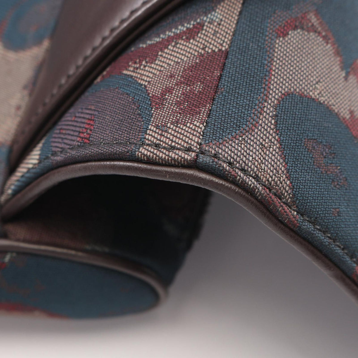 Dior Waist Bag Peter Doig Brown Navy Red Canvas Leather — view 6