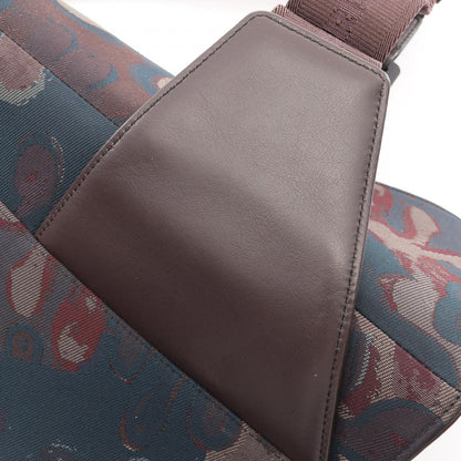 Dior Waist Bag Peter Doig Brown Navy Red Canvas Leather — view 7