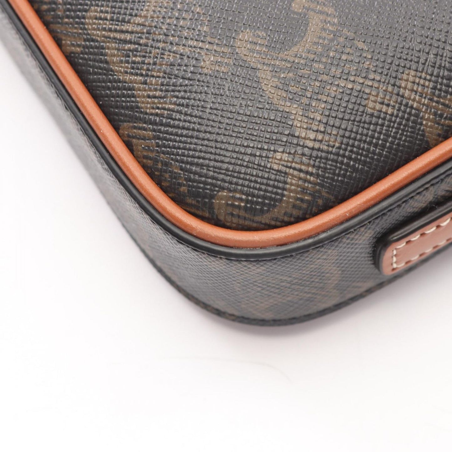 Celine Shoulder Bag Cuir Triomphe Mini Black Brown Multi Canvas Leather — view 5
