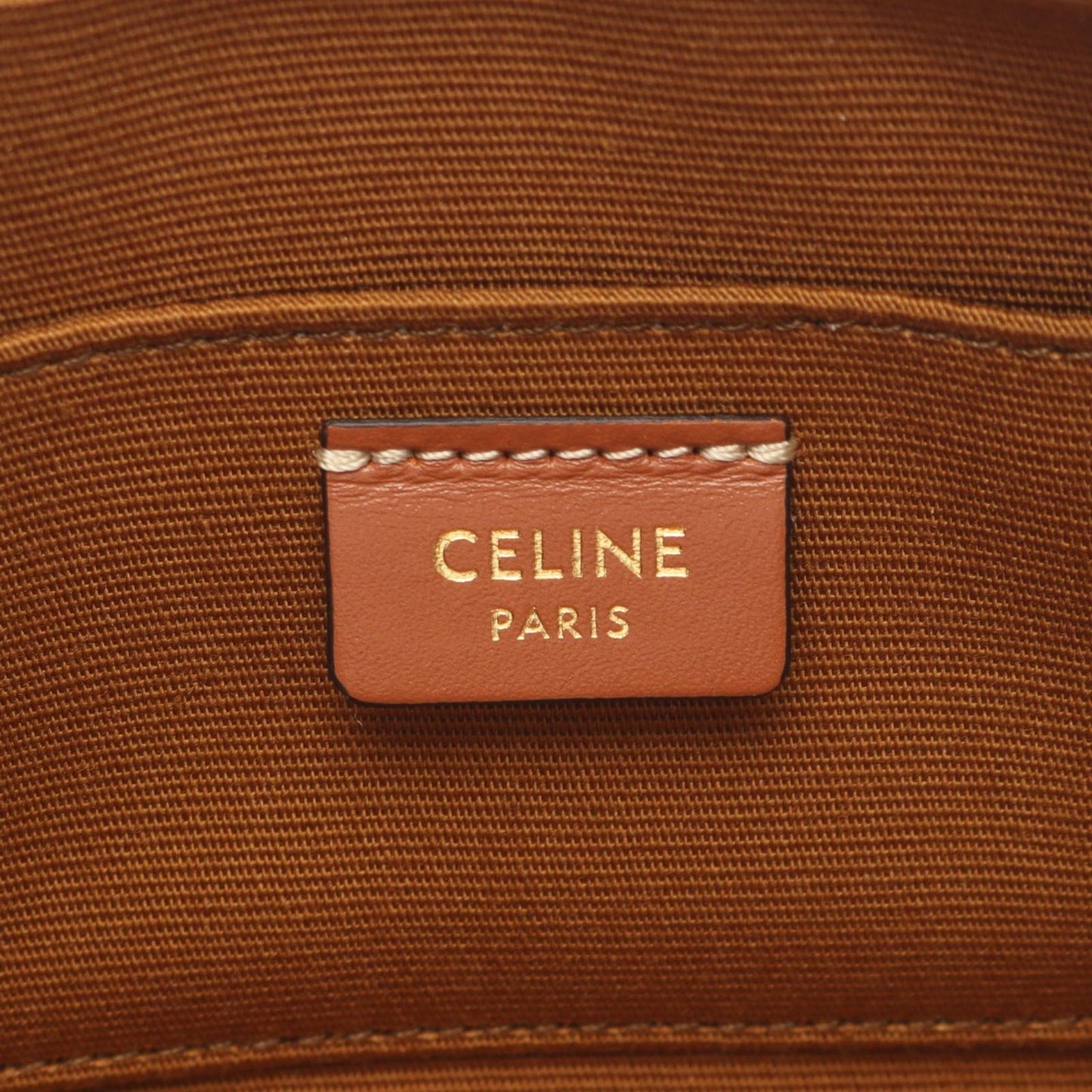 Celine Shoulder Bag Cuir Triomphe Mini Black Brown Multi Canvas Leather — view 4