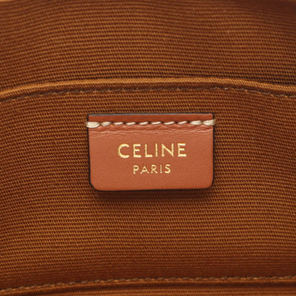 Celine Shoulder Bag Cuir Triomphe Mini Black Brown Multi Canvas Leather — view 4