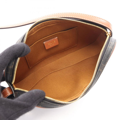 Celine Shoulder Bag Cuir Triomphe Mini Black Brown Multi Canvas Leather — view 3