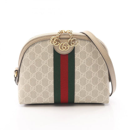Gucci Shoulder Bag Ophidia GG Supreme Ivory Beige Green Canvas Leather