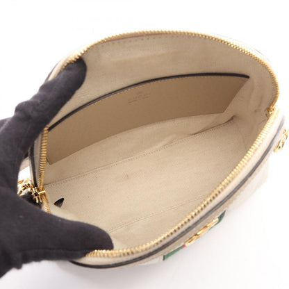 Gucci Shoulder Bag Ophidia GG Supreme Ivory Beige Green Canvas Leather — view 3
