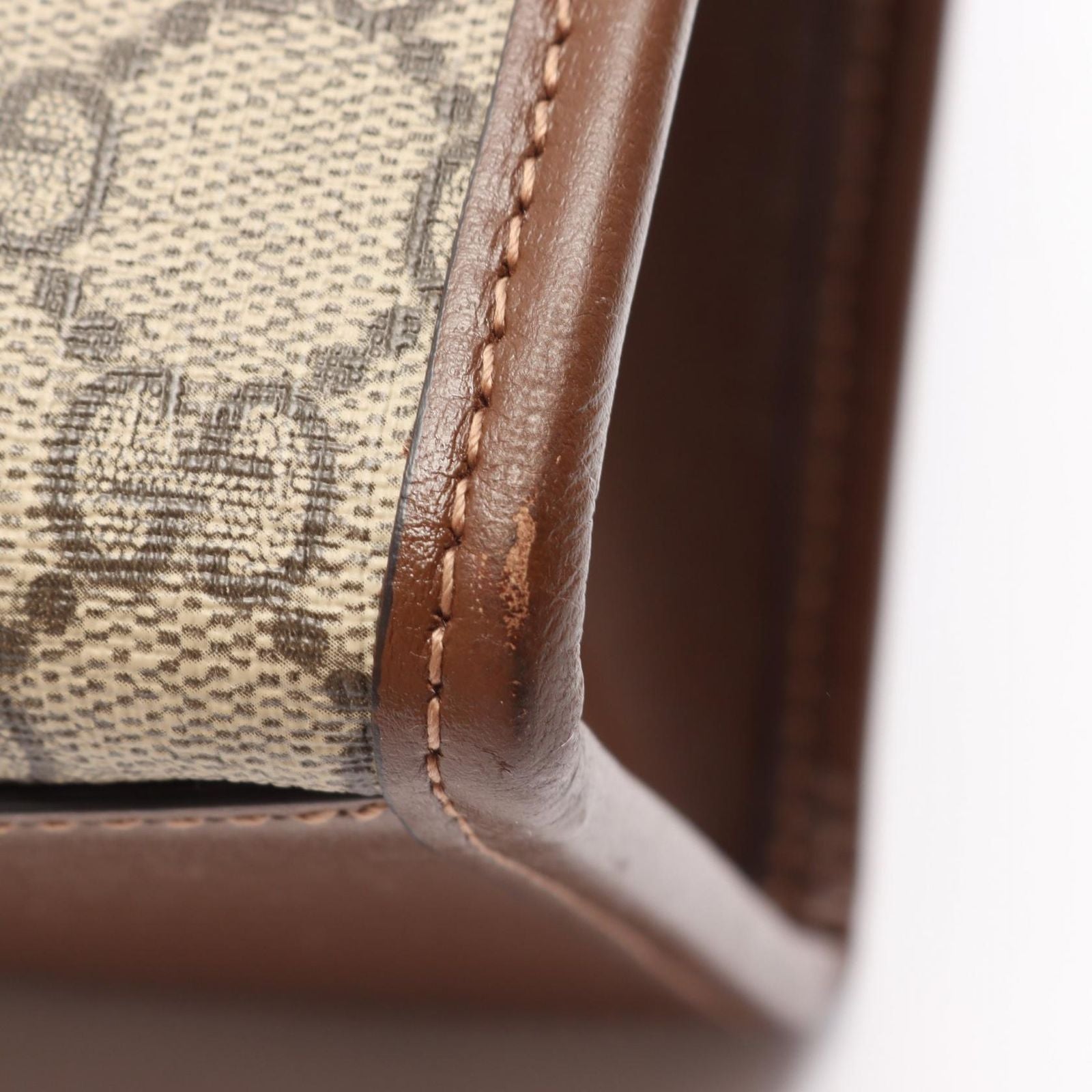 Gucci Tote Bag GG Supreme 2-Way Beige Brown Canvas Leather Small — view 6