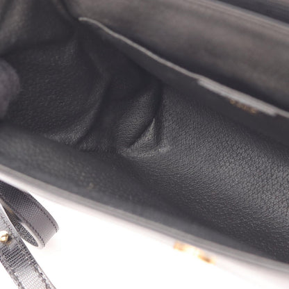 Celine Shoulder Bag Circle Logo Black Leather — view 7