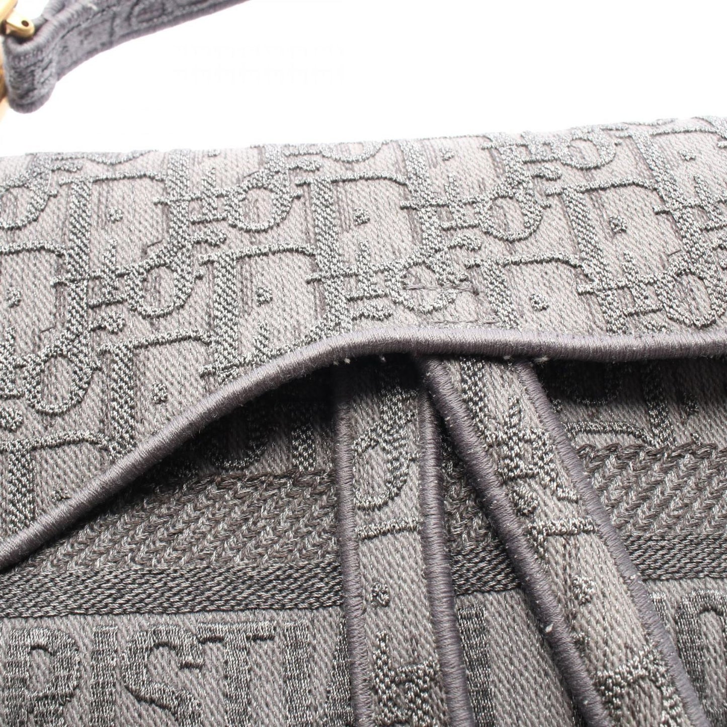 Dior Handbag Saddle Bag Oblique Gray Dark Canvas — view 6