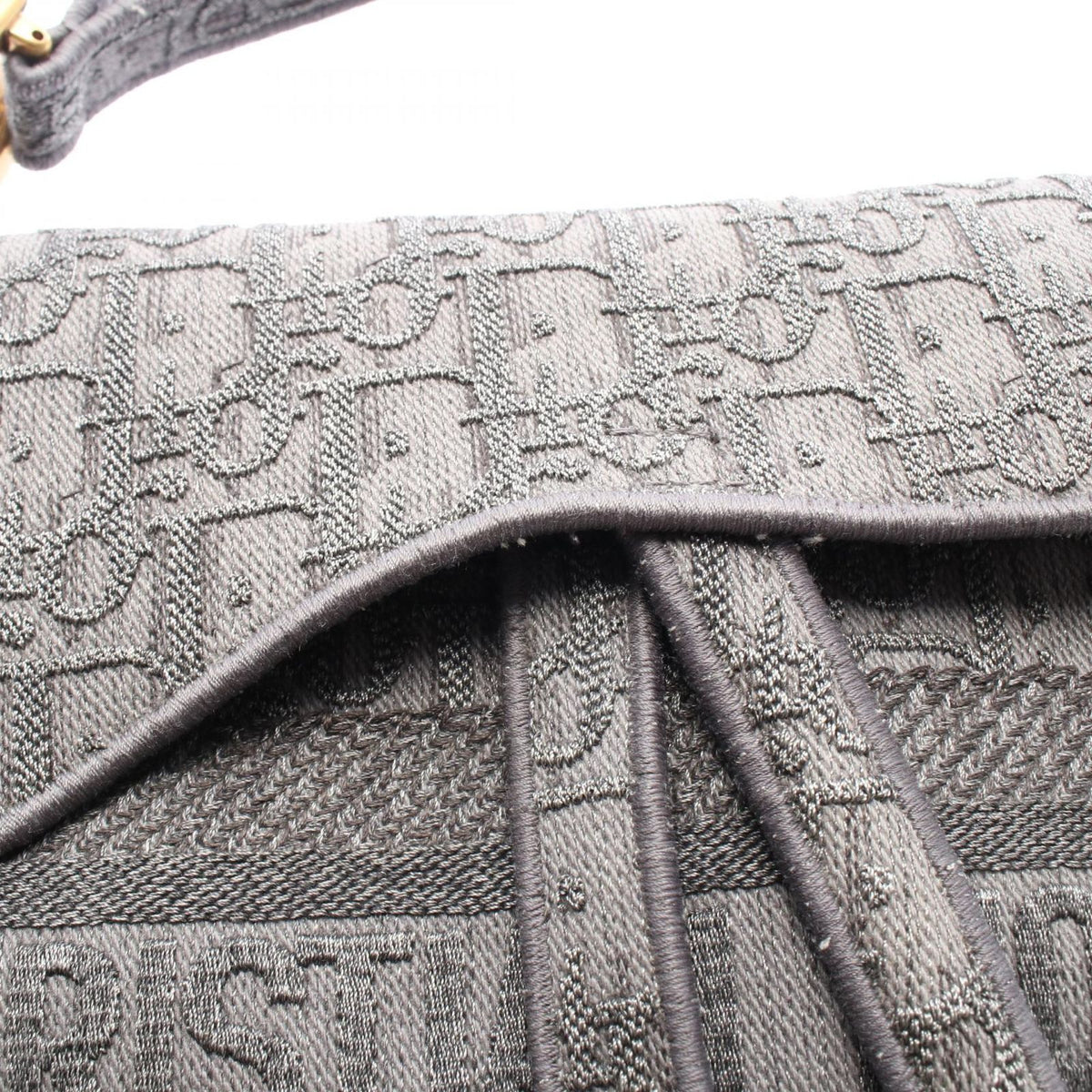 Dior Handbag Saddle Bag Oblique Gray Dark Canvas — view 6