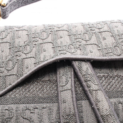 Dior Handbag Saddle Bag Oblique Gray Dark Canvas — view 6