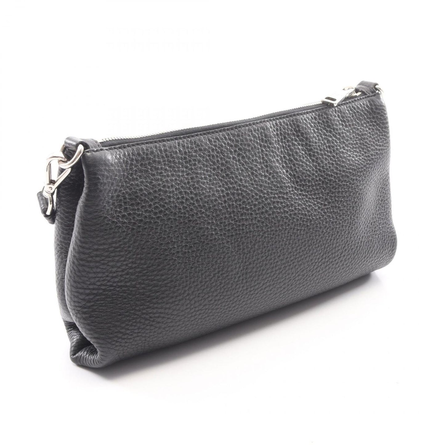 Prada Shoulder Bag Tri Black Leather Triangle Logo — view 2