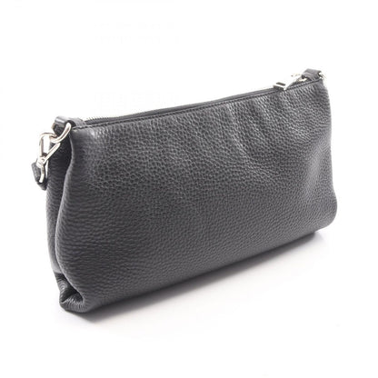 Prada Shoulder Bag Tri Black Leather Triangle Logo — view 2
