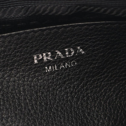 Prada Shoulder Bag Tri Black Leather Triangle Logo — view 4