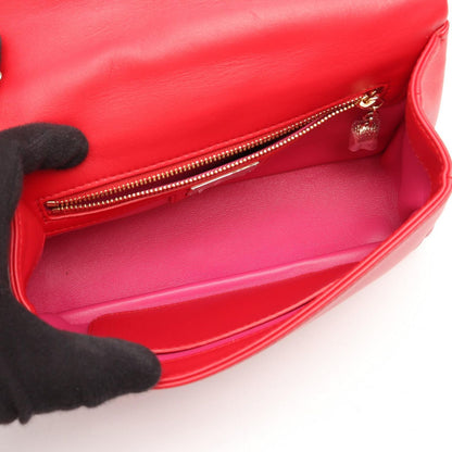 Bvlgari Handbag Serpenti Cabochon 2-Way Red Leather Shoulder Bag Small — view 3