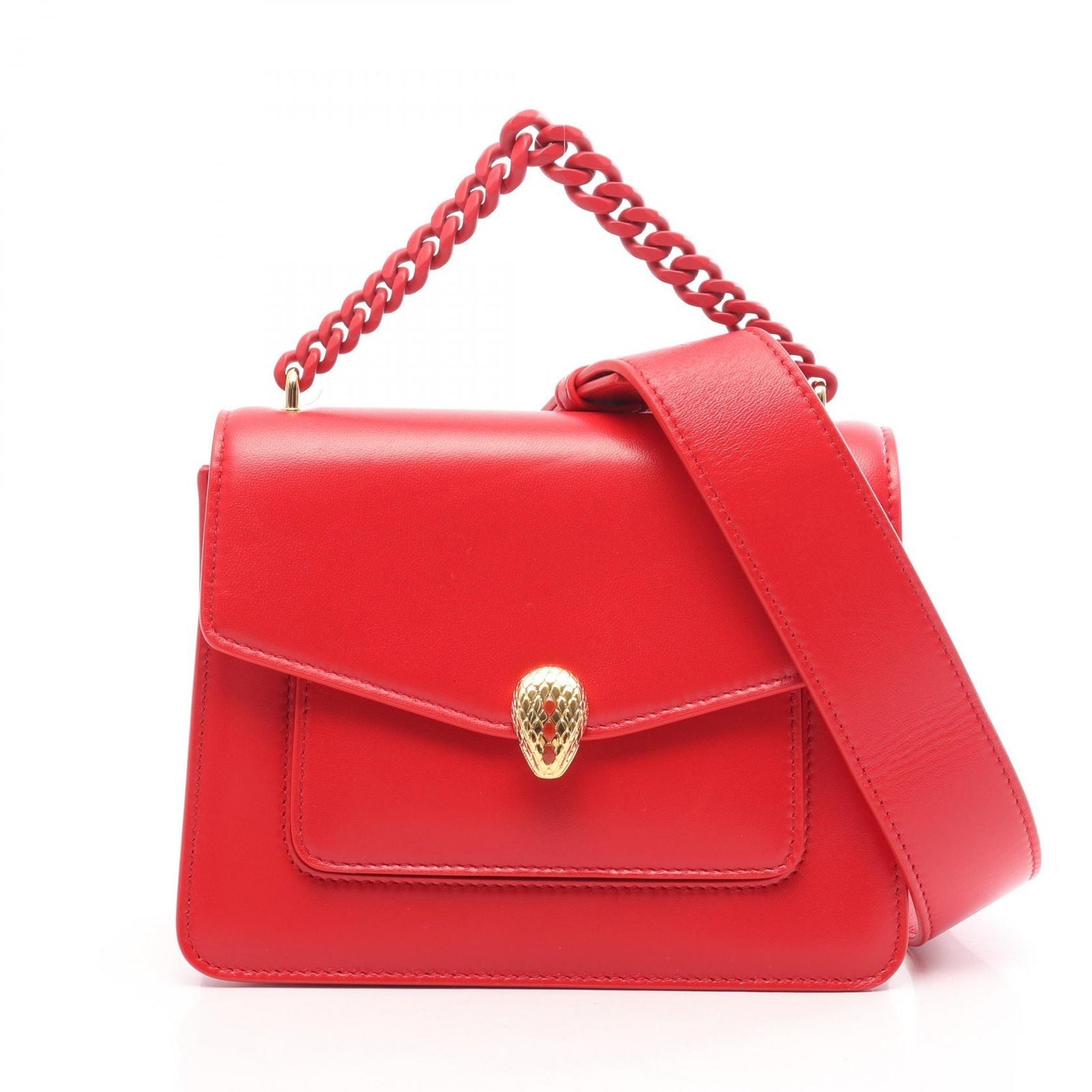 Bvlgari Serpenti Forever 2-Way Red Leather Shoulder Bag