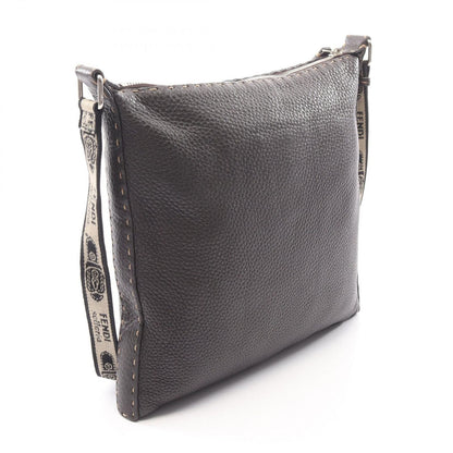 Fendi Shoulder Bag Selleria Brown Beige Black Leather — view 2
