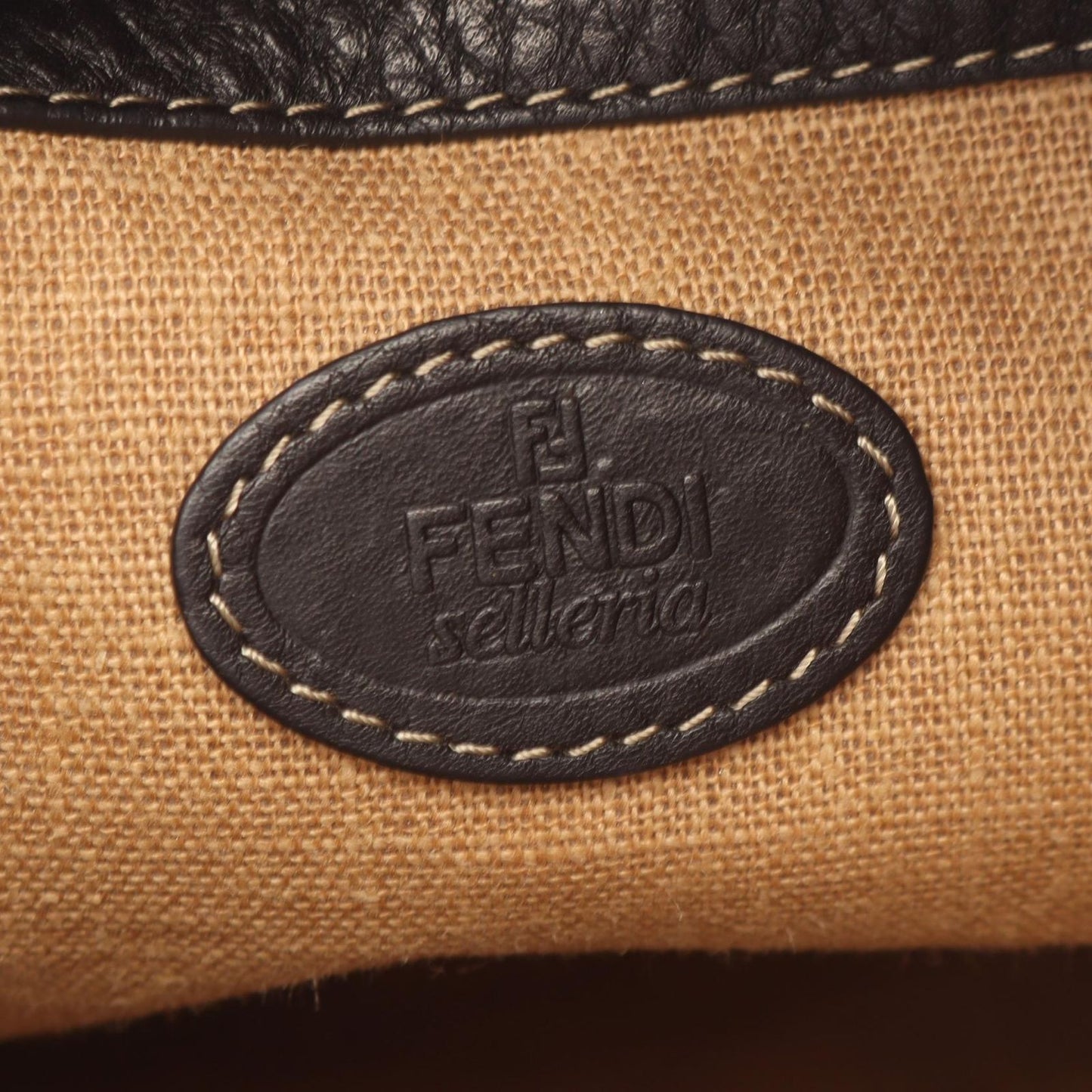 Fendi Shoulder Bag Selleria Brown Beige Black Leather — view 4