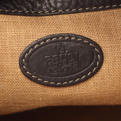 Fendi Shoulder Bag Selleria Brown Beige Black Leather — view 4