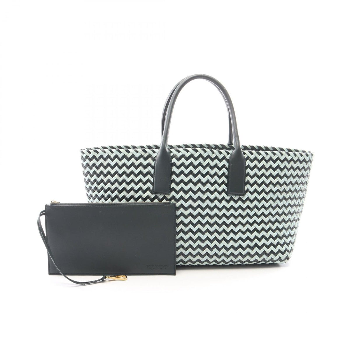 Bottega Veneta Tote Bag Intretchart Navy Light Blue Leather