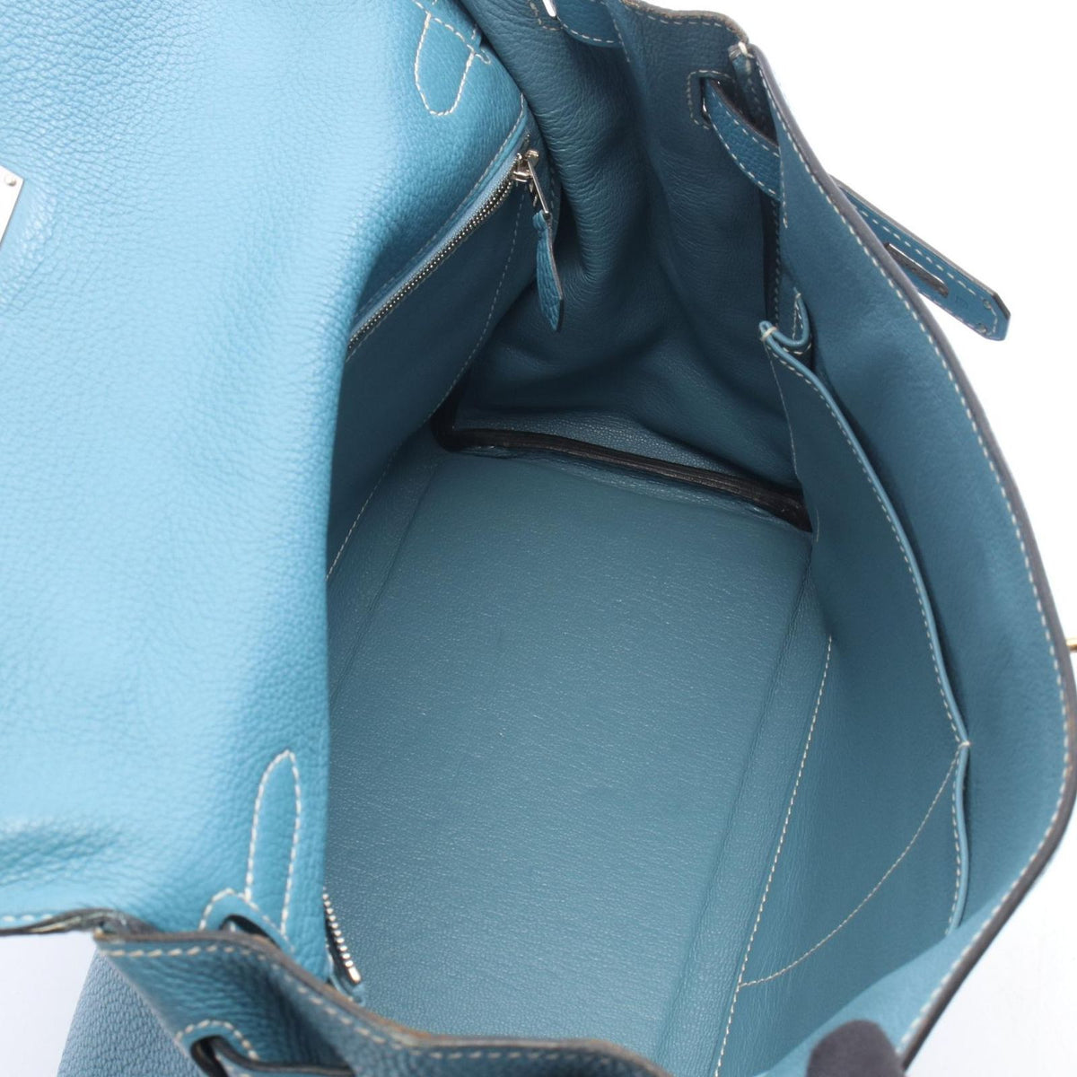 Hermes Kelly 32 Retourne 2-Way Blue Jean Leather 32 Handbag — view 3