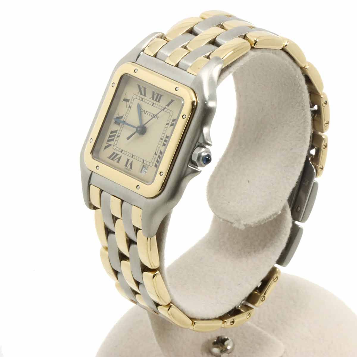 Cartier Panthere MM 3 Row Date Boys Watch Yellow Gold Quartz — view 2