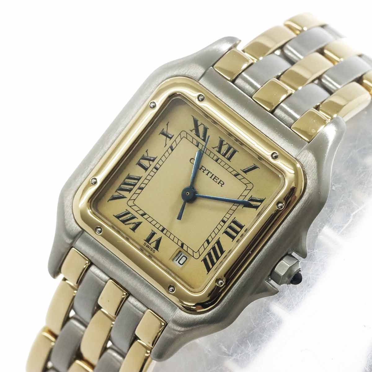 Cartier Panthere MM 3 Row Date Boys Watch Yellow Gold Quartz — view 7