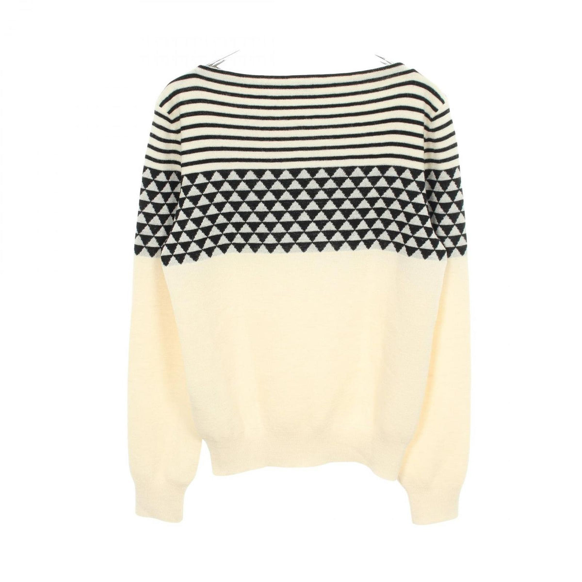Saint Laurent Paris Knit Border Wool Sweater — view 2