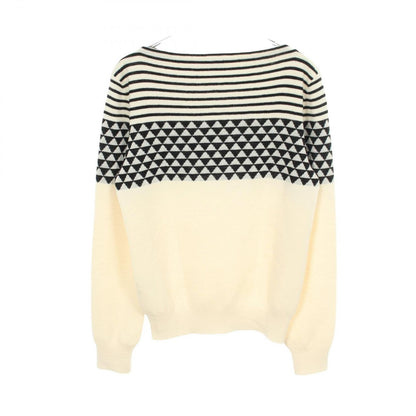 Saint Laurent Paris Knit Border Wool Sweater — view 2