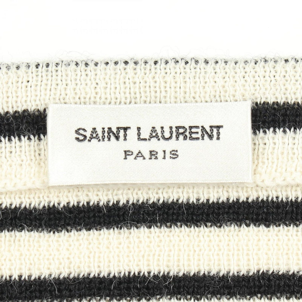 Saint Laurent Paris Knit Border Wool Sweater — view 3