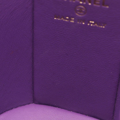 Chanel Shoulder Bag Quilted Small Vanity 2-Way Purple Lambskin Chain — view 6