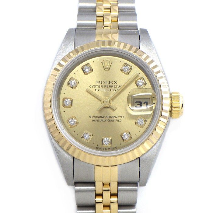 Rolex Datejust T Number 10 Points Diamond Index Sunray Champagne Color Dial
