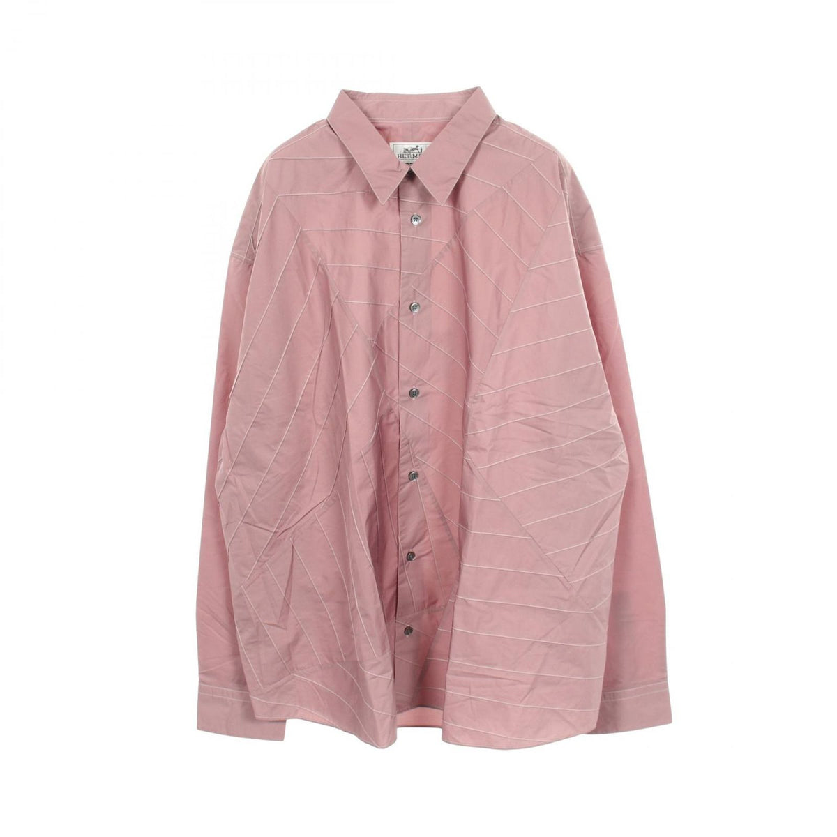 Hermes Sellier Button Long Sleeve Cotton Shirt
