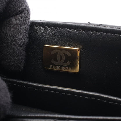Chanel Shoulder Bag Quilted Top Handle Small Flap 2-Way Black Leather — view 5