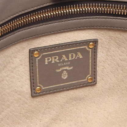 Prada Tote Bag 2-Way Gray Ju Leather Shoulder — view 4