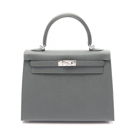 Hermes Kelly 25 Vert Mangrove Sellier 2-Way Handbag