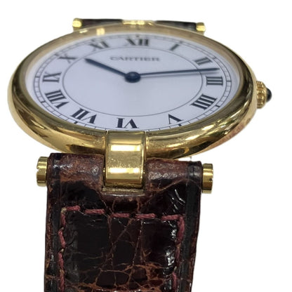 Cartier Vendome Louis Cartier LM Watch 18K Leather Quartz White Dial — view 4