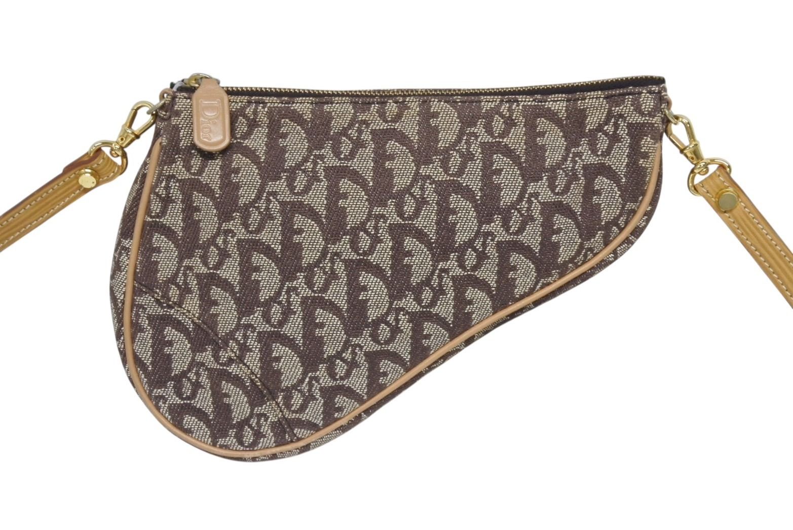 Dior Trotter Saddle Bag Pouch Brown — view 2