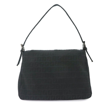 Fendi Zucchino Mamma Bucket Shoulder Bag Canvas Black Silver — view 2