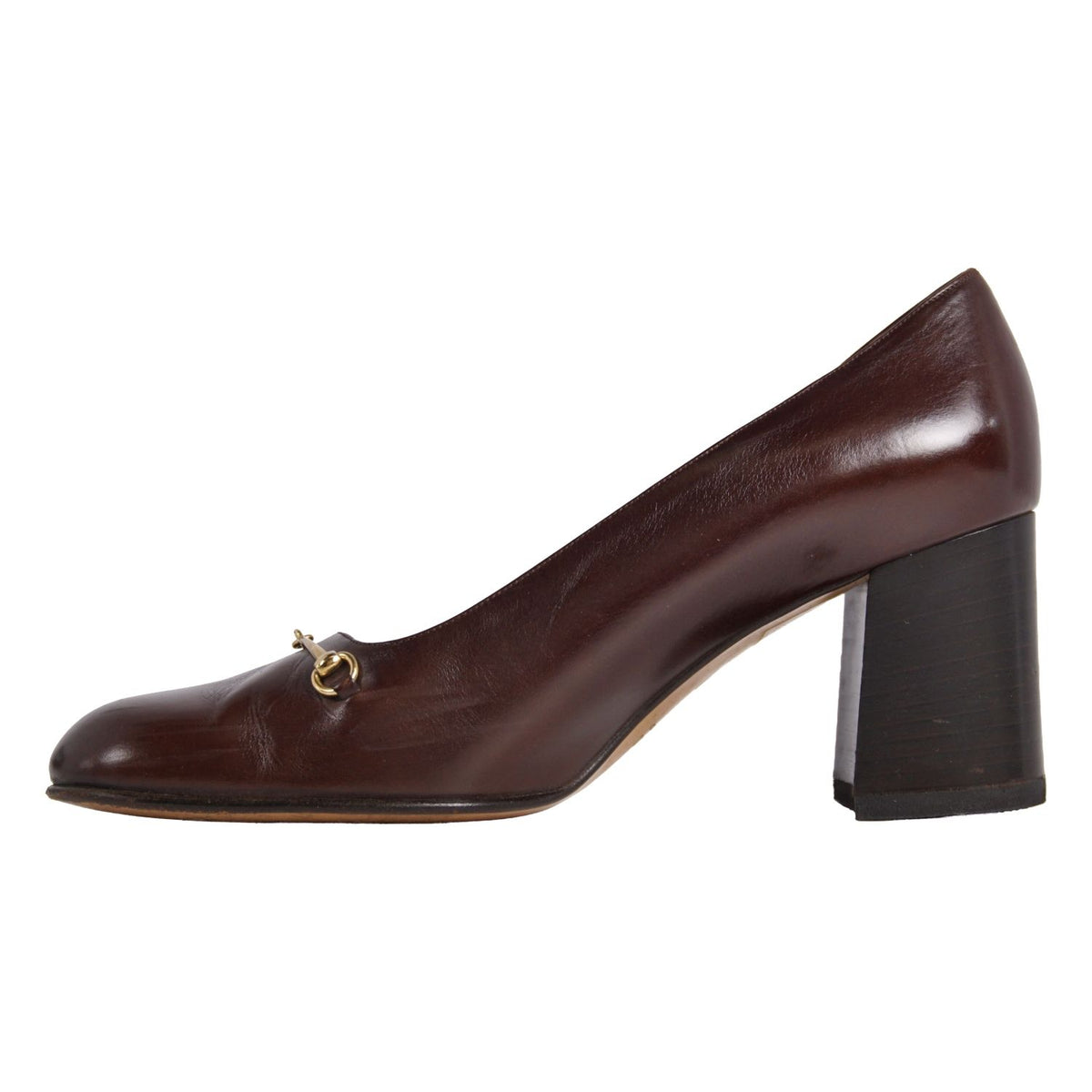 Gucci Vintage Pumps Horsebit Leather Heels — view 7